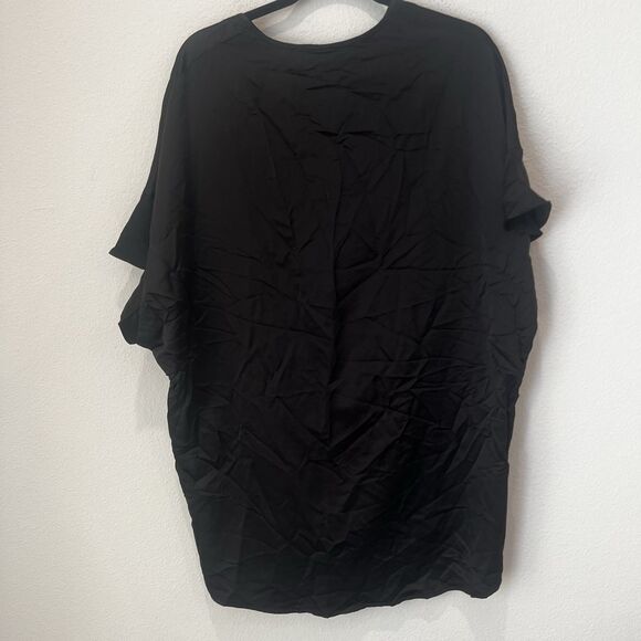 Victoria's Secret Mini Robe One Size Black Satin Short Front Ties Loungewear - Picture 6 of 8